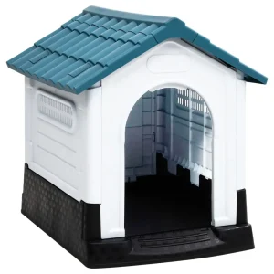 Pet Essential City - vidaXL Dog House Blue 22.4"x26.8"x26" Polypropylene